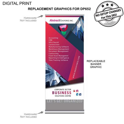 Replacement Graphics, (33.5" x 79"), for Deluxe Wide Base Retractable Banner,