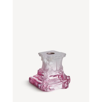 Kosta Boda Small Spicy Rose Rocky Baroque Candlestick