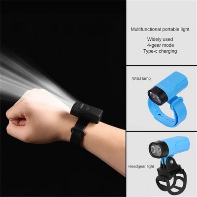 Outdoor Cycling Helmet Light Night Running Wrist Light 460 LM USB Rechargeable Waterproof Headlight