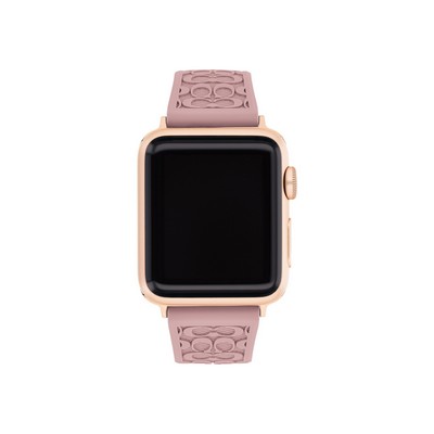 Coach® Pink Texture Apple Watch® Rubber Strap