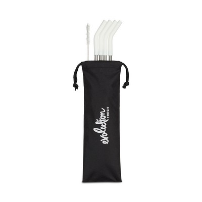 Aviana™ Poppy 4-Pack Stainless Straw Set - White