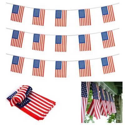 American Flags Bunting Banner