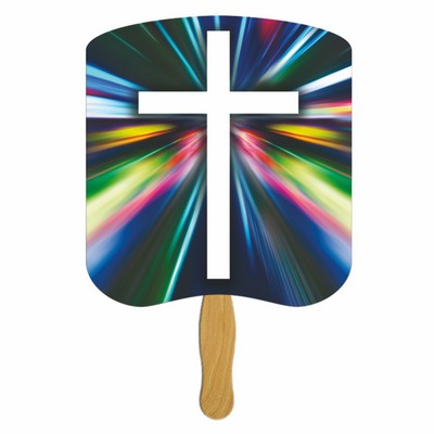 Modern Cross Hand Fan Stock Graphic