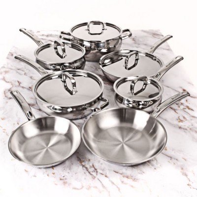 Berghoff 12 - Piece Belly Shape 1810 Stainless Steel Cookware Set with Metal Lids