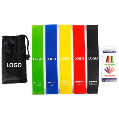 5" 1 Exercise Loop Latex Elastic Resistance Band Set