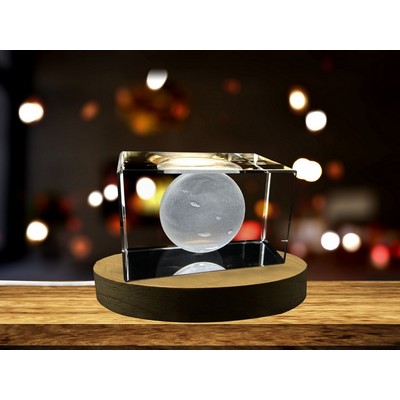 Planet X 3D Engraved Crystal Trophy w/LED Illuminated Base