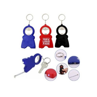 4" 1 Bottle Opener Measuring Tape Keychain