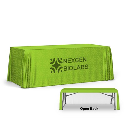 Eco-Poly 8' Table Cover Throw, 3-Sided/Open Back