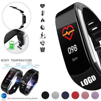 Thermometer Fitness Tracker Sports Bracelet Smart Watch W/ Touch Interface