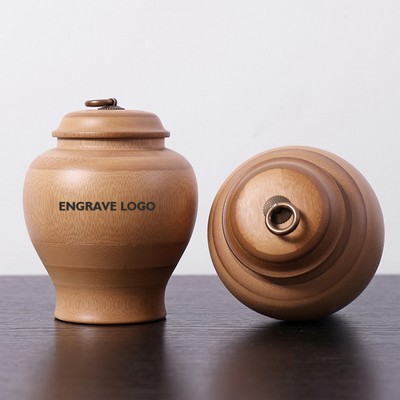 Bamboo tube carved tea jar