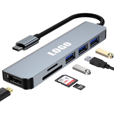 Type C Hub Adapter 6-In-1