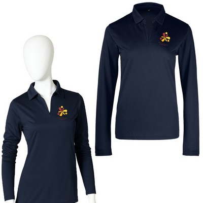 Women's Micro Pique Long Sleeve Polo Shirt