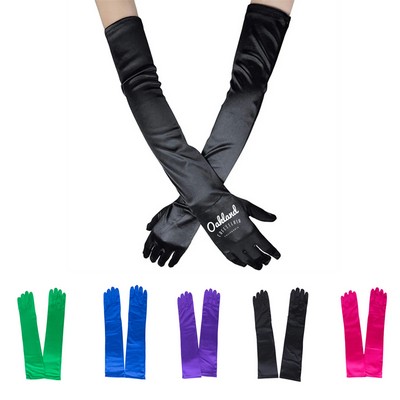 Glossy Satin Long Gloves