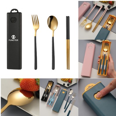 3 Pieces Camping Tableware Set Portable Travel Utensils Set Picnic Set