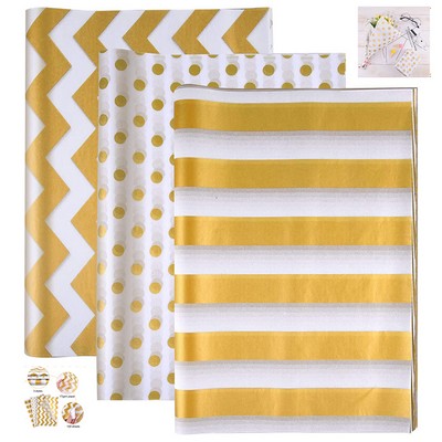 100 Sheets Gold and White Tissue Paper