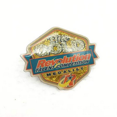 1" Glitter Epoxy Steel Pins - Durable & Sparkling