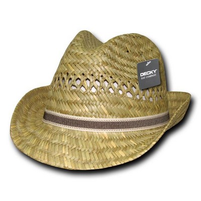 Mat Straw Woven Fedora Hat