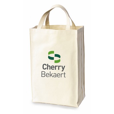 Full Gusset Grocery Totes w/Top Stitched Vertical Edges (10 Oz. Natural Canvas)