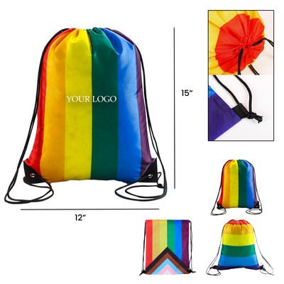 Rainbow Drawstring Backpack