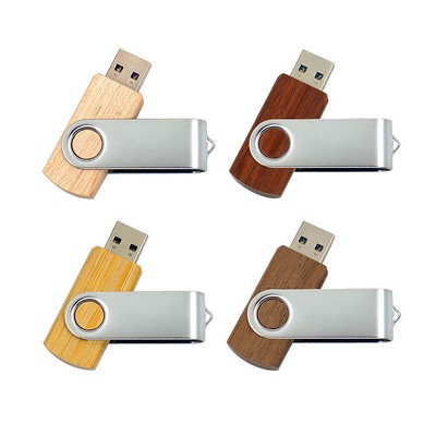 Wood Swivel Flash Drive