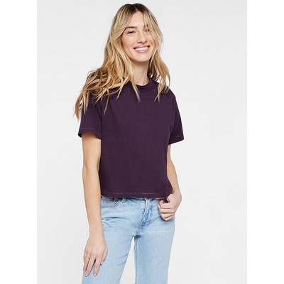 Live & Tell Ladies' Relaxed Boxy Crew Neck Short Sleeve Fine Jersey T-Shirt