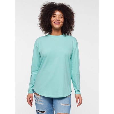 Live & Tell Ladies' Relaxed Crew Neck Long Sleeve Fine Jersey T-Shirt