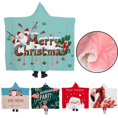 Custom Pattern & Size Hooded Wearable Cloak Blanket