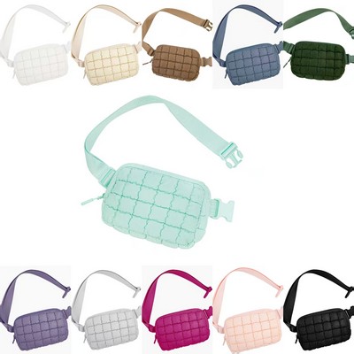 Quilted Puffer Belt Bag - Adjustable Crossbody Waist Pack
