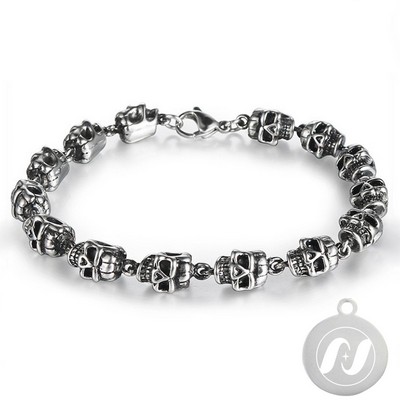 Skull Punk Tank Bracelet Skull Charm #7