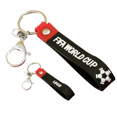 Word Cup Football PVC Keychain Key Ring
