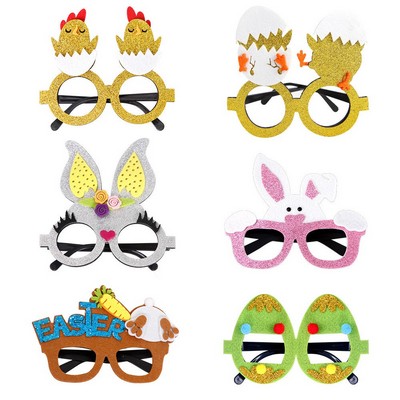 Easter Theme Novelty Glitter Glasses - Bunny & Chick Designs