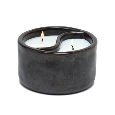 Yin & Yang 11 Oz Black Matte Ceramic - Palo Santo (Black Wick) / Cade (Whit