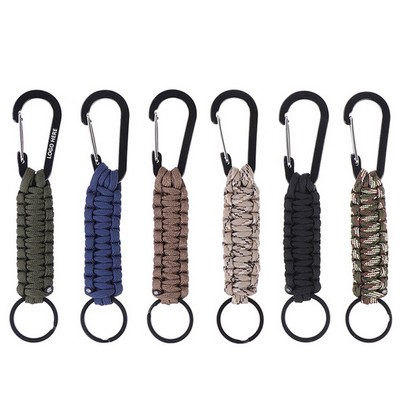 Durable Handmade Paracord Emergency Rope with Carabiner