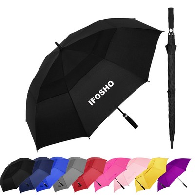 60" Double Canopy Vented Automatic Open Windproof Golf Umbrella