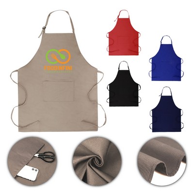 Twill Bib Apron 7 Oz. with Adjustable Straps and 2 Pockets