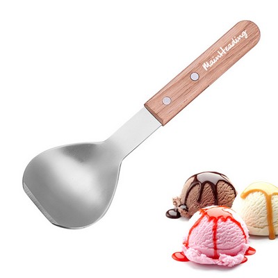 Stainless Steel Ice Cream Scoop With Wooden Handle
