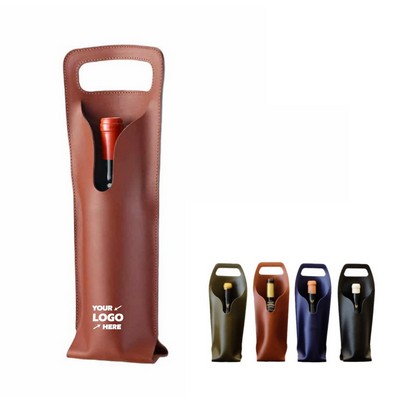 Reusable PVC Leather Wine Bag
