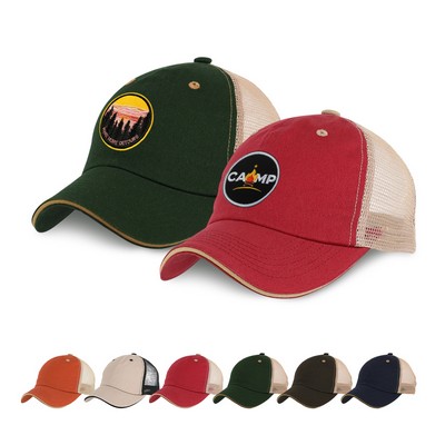 Two-Tone Washed Cotton Trucker Cap