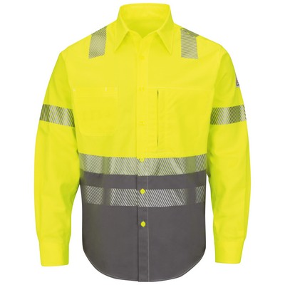 Bulwark® Men's Hi-Visibility Color-Block Uniform Shirt