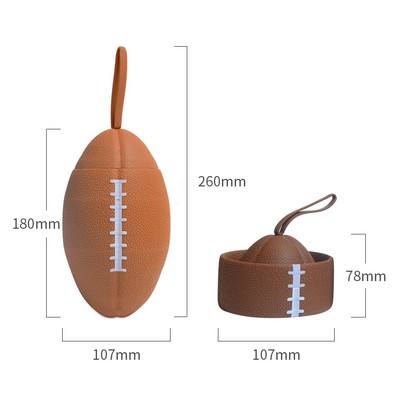 750ML Collapsible Rugby Silicone Water Bottle