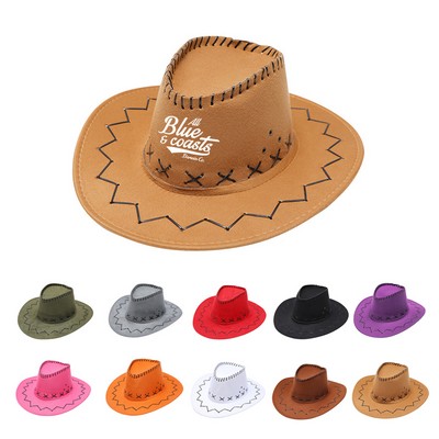 Faux Felt Cowboy Hat with Cord