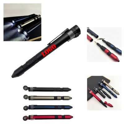 Compass Ballpoint Pen 6-In-1 Multi-Function Tool