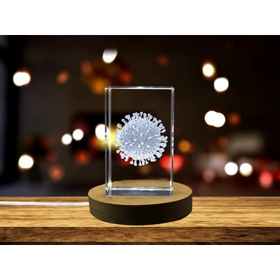 Rotavirus Germ 3D Engraved Crystal Trophy Award w/LED Base Light - Educational Decor