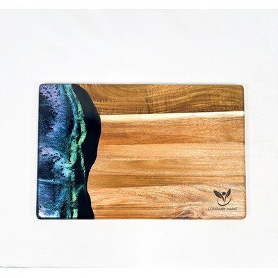 12x18 Acacia Breadboard Northern Lights