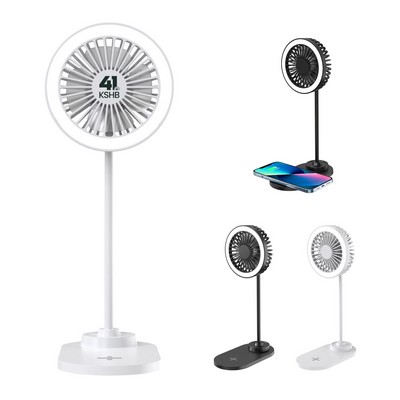 Desktop Fan With Ring Light & Wireless Charger