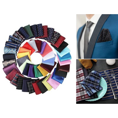 10x10" Pocket Squares for Men Mens Handkerchiefs for Wedding Business Banquet Suit Accessories