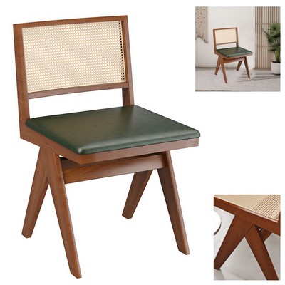 Ash Wood Chair W/ Leather Seat
