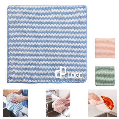 9.8 X 9.8" Coral Velvet Cleaning Cloth W/ Lock- Edge