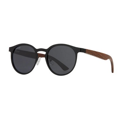 Aren Matte Onyx & Walnut Wood Polarized Sunglasses