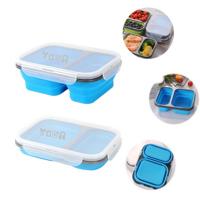 32 Fl Oz Two Compartments Silicone Collapsible Lunchbox
